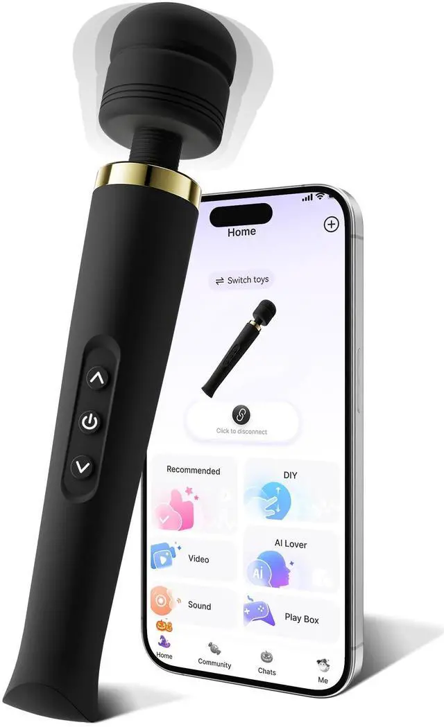 Main image of Premium Massager Tools for Beginners AI-Sync App Control Body Massager with 8 Speeds & 5 Modes, 360° Head Massager Waterproof Massager, Massage Wand for Women, Men, Couple