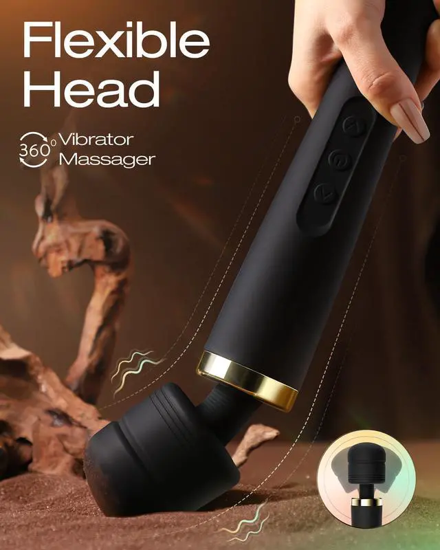 Alt view image 4 of 6 - Premium Massager Tools for Beginners AI-Sync App Control Body Massager with 8 Speeds & 5 Modes, 360° Head Massager Waterproof Massager, Massage Wand for Women, Men, Couple