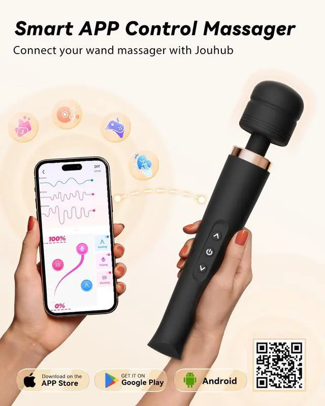 Alt view image 5 of 6 - Premium Massager Tools for Beginners AI-Sync App Control Body Massager with 8 Speeds & 5 Modes, 360° Head Massager Waterproof Massager, Massage Wand for Women, Men, Couple