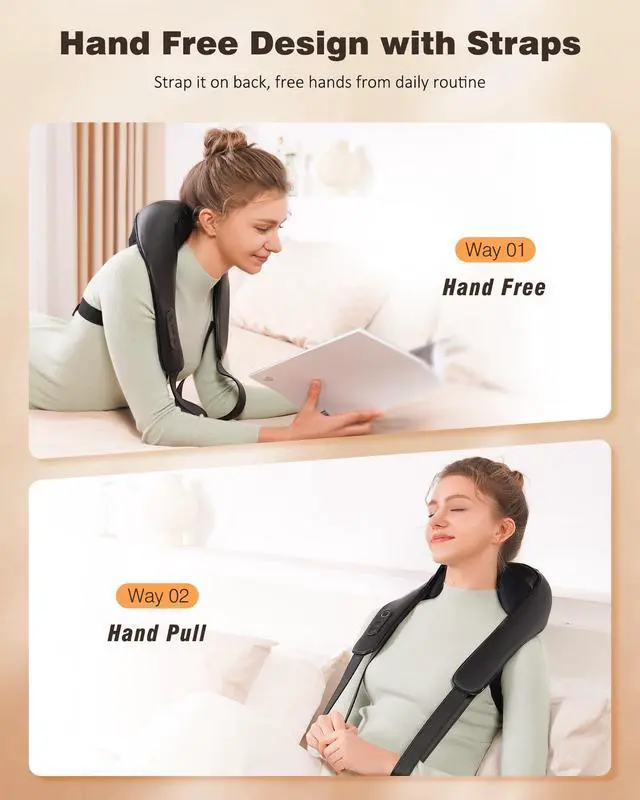 Alt view image 4 of 7 - Cordless Neck Massager for Pain Relief Deep Tissue with Heat