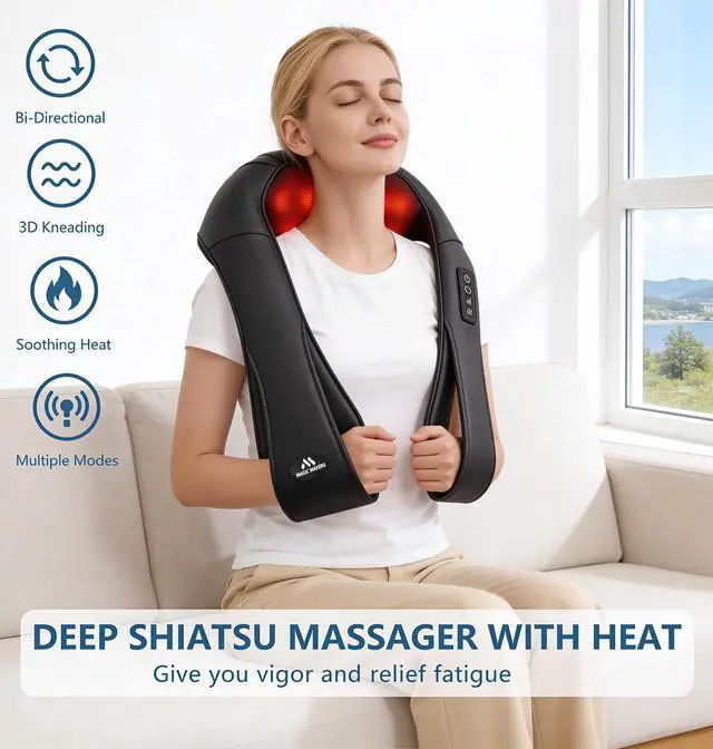 Alt view image 3 of 7 - Neck for Pain Relief Deep Tissue with Heat, Gifts for Women Men
