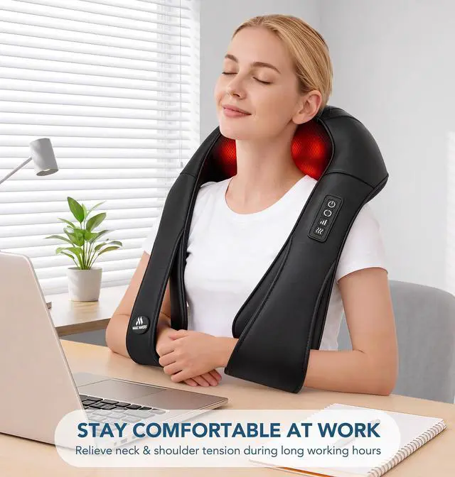 Alt view image 4 of 7 - Neck for Pain Relief Deep Tissue with Heat, Gifts for Women Men