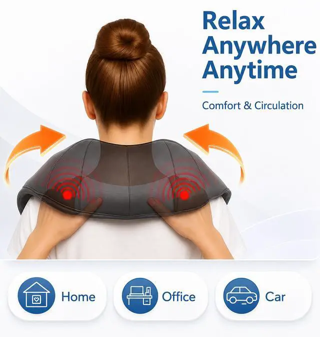Alt view image 5 of 7 - Neck for Pain Relief Deep Tissue with Heat, Gifts for Women Men