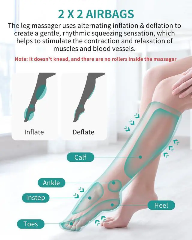 Alt view image 2 of 7 - Leg Compression Massager for Circulation and Relaxation