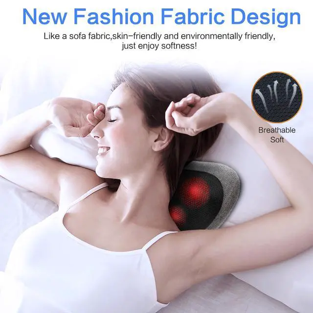 Alt view image 3 of 7 - Back Massager with Heat, Shiatsu Pillow for Neck Shoulder Pain