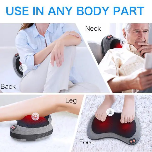 Alt view image 6 of 7 - Back Massager with Heat, Shiatsu Pillow for Neck Shoulder Pain
