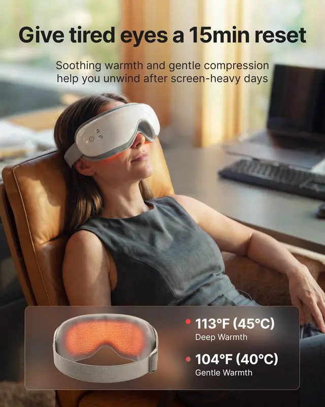 Alt view image 2 of 7 - Eyeris 1 Eye Massager with Heat, Heated Massage Eye Mask