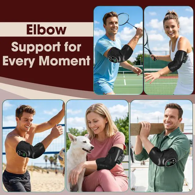 Alt view image 6 of 7 - Cordless Tennis Elbow Heating Pad, Elbow Massager with Heat, Rechargeable Arm Heating Wrap, Comfort Heated Elbow Brace for Tendonitis, Stiffness and Pain Relief, 3000mAh