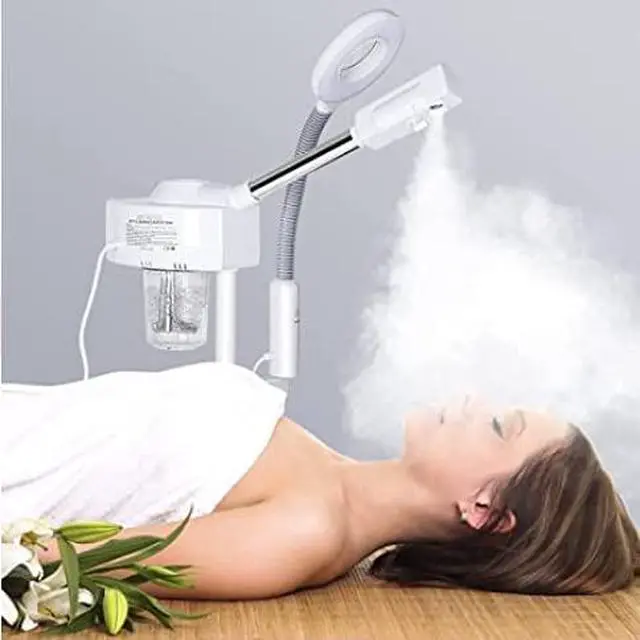 Alt view image 2 of 6 - 2 in 1 Facial Steamer 5X Magnifying Lamp - Hot Ozone Spa Machine, Mist Face Salon Beauty Skin Care Equipment