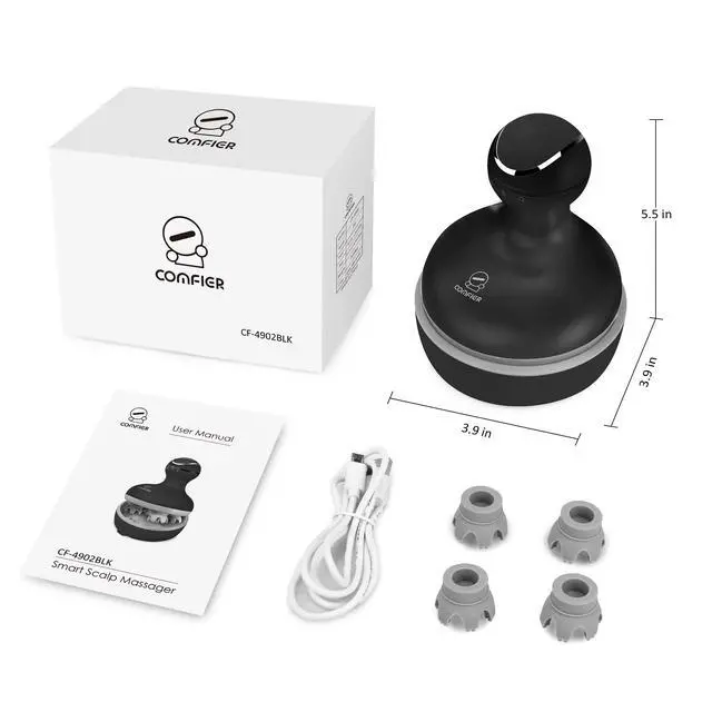 Alt view image 7 of 7 - Electric Scalp Massager, Waterproof Head Massager with Mutlti-Modes Vibration, Handheld Portable Head Scratcher for Hair Growth, Dog Cat Massager for Deep Clean and Stress Relax