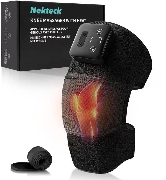 Main image of Knee Massager with Heat - Cordless Heated Knee Brace with Vibration for Pain Relief, Rechargeable Knee Heating Pad with 5 Heat Levels and 3 Massage Mode, Ideal Gift for Mom Dad