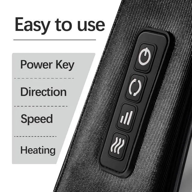 Alt view image 2 of 7 - Shiatsu Neck & Back Massager with Heat for Pain Relief Deep Tissue