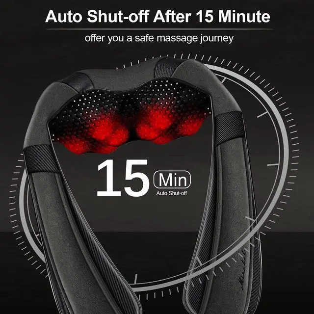 Alt view image 3 of 7 - Shiatsu Neck & Back Massager with Heat for Pain Relief Deep Tissue
