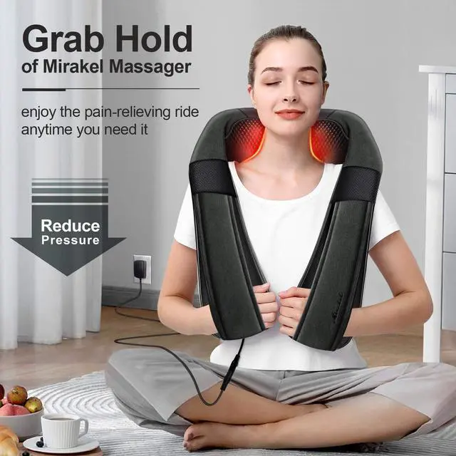 Alt view image 5 of 7 - Shiatsu Neck & Back Massager with Heat for Pain Relief Deep Tissue