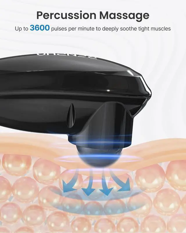 Alt view image 3 of 7 - Cordless Handheld Massager, 5 Adjustable Speeds and Massage Modes