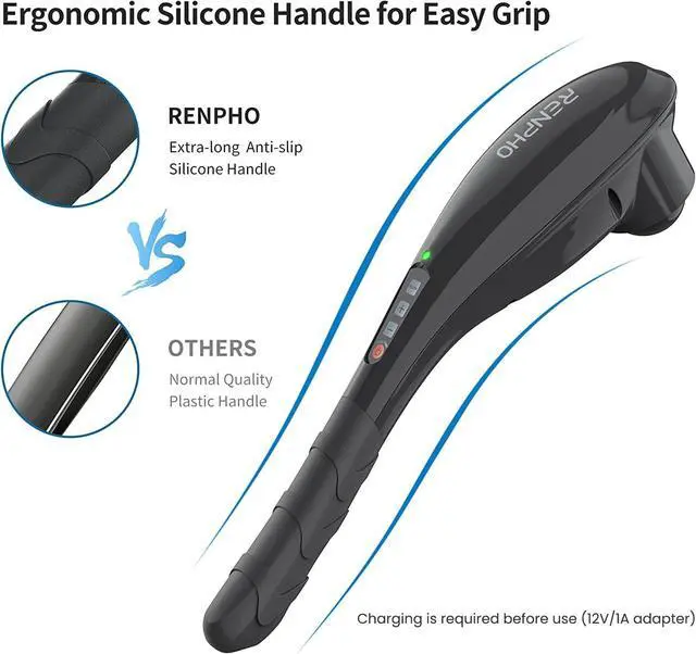 Alt view image 2 of 7 - Cordless Handheld Massager, 5 Adjustable Speeds and Massage Modes