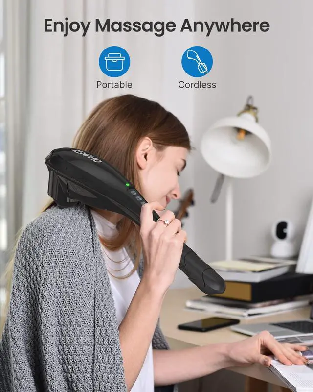 Alt view image 6 of 7 - Cordless Handheld Massager, 5 Adjustable Speeds and Massage Modes