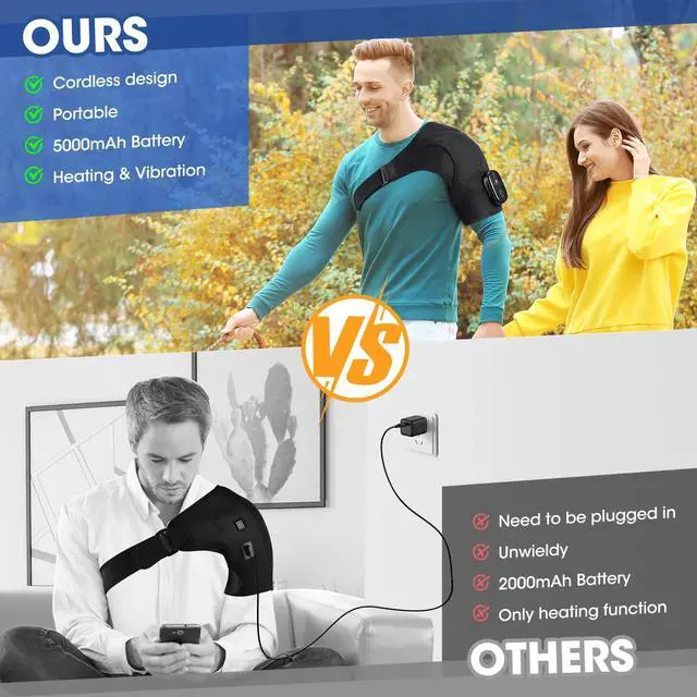 Alt view image 3 of 7 - Cordless Shoulder Heating Pad with Massage, FSA Eligible Items List, Heated Shoulder Wrap Massager for Pain Relief Deep Tissue, Rotator Cuff Heating Pad, HSA Approved Products Only