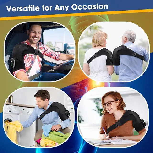 Alt view image 4 of 7 - Cordless Shoulder Heating Pad with Massage, FSA Eligible Items List, Heated Shoulder Wrap Massager for Pain Relief Deep Tissue, Rotator Cuff Heating Pad, HSA Approved Products Only