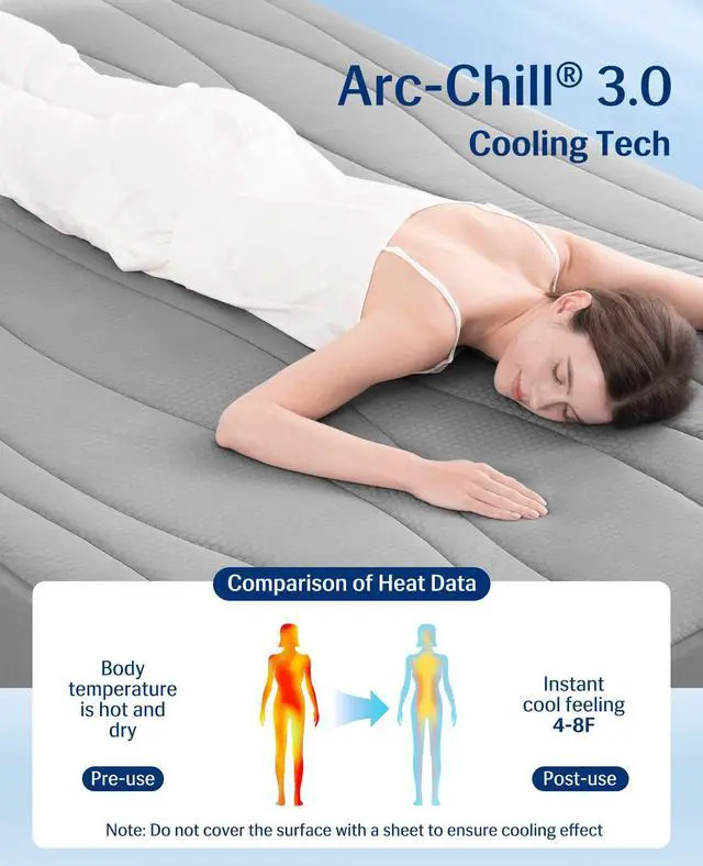 Alt view image 2 of 7 - Cooling Mattress Pad King for Hot Sleepers with Arc-Chill® 3.0