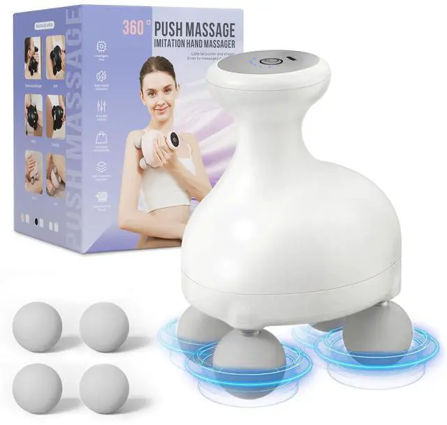 Main image of 4 Heads Handheld Massage Gun Deep Tissue, Electric Body Massager, Percussion Muscle Massager for Easing Shoulder and Back Tension, with Reverse Thrust Function