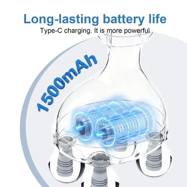 Alt view image 4 of 7 - 4 Heads Handheld Massage Gun Deep Tissue, Electric Body Massager, Percussion Muscle Massager for Easing Shoulder and Back Tension, with Reverse Thrust Function