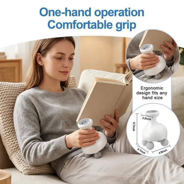Alt view image 5 of 7 - 4 Heads Handheld Massage Gun Deep Tissue, Electric Body Massager, Percussion Muscle Massager for Easing Shoulder and Back Tension, with Reverse Thrust Function