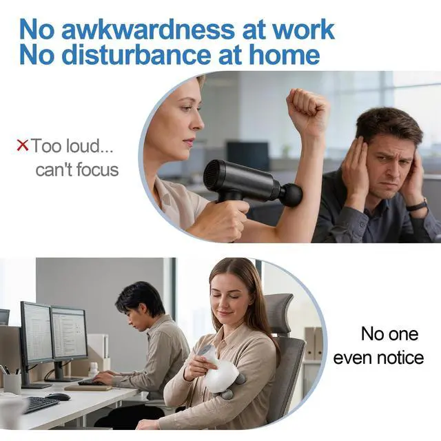 Alt view image 7 of 7 - 4 Heads Handheld Massage Gun Deep Tissue, Electric Body Massager, Percussion Muscle Massager for Easing Shoulder and Back Tension, with Reverse Thrust Function