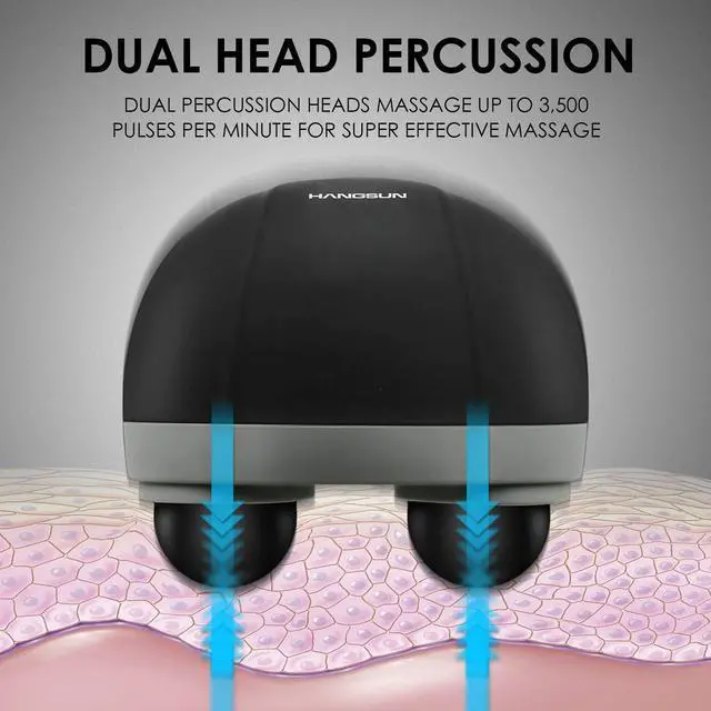 Alt view image 3 of 6 - Handheld Neck Back Massager for Pain Relief Deep Tissue, Double Head Full Body Percussion Massage MG400 for Shoulder, Leg, Foot, Muscles