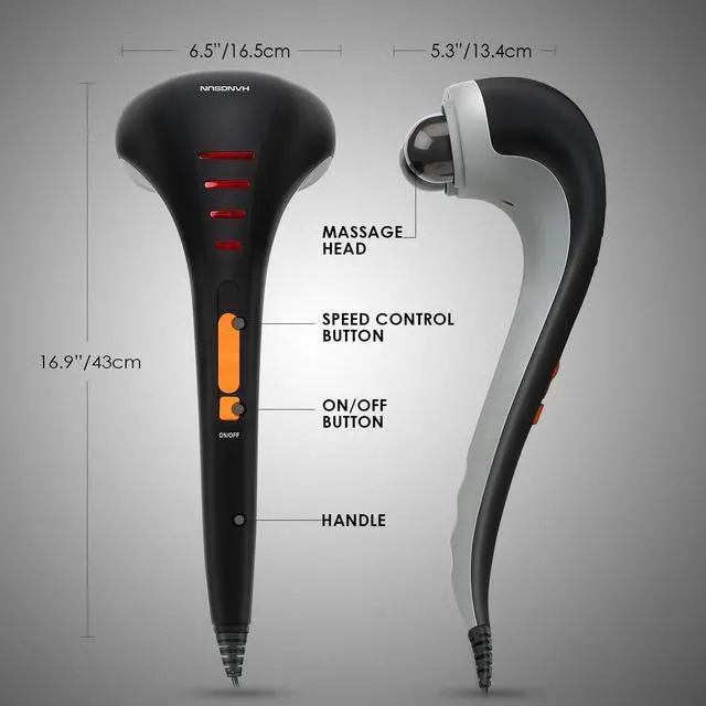Alt view image 5 of 6 - Handheld Neck Back Massager for Pain Relief Deep Tissue, Double Head Full Body Percussion Massage MG400 for Shoulder, Leg, Foot, Muscles