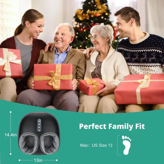 Alt view image 2 of 7 - Foot Massager with Heat - Shiatsu Feet Massage Machine Delivers Relief for Tired Muscles & Plantar, Deep Kneading Therapy, Multi-Level Settings for Home, Office Use, Size up to 13"