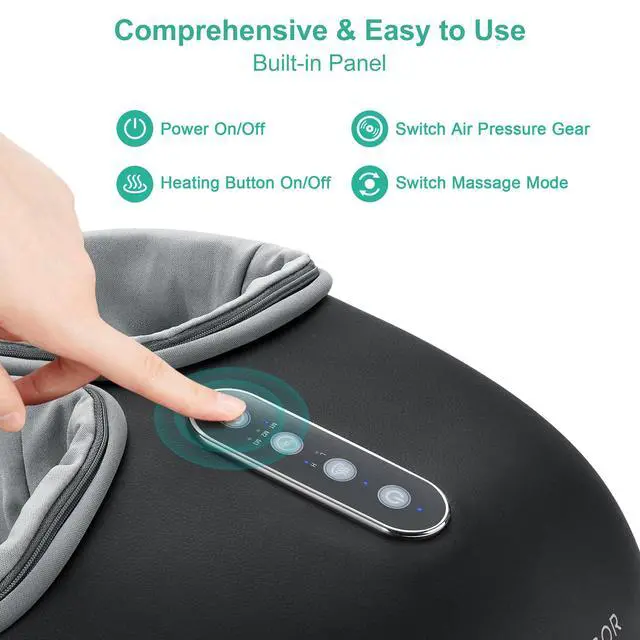 Alt view image 3 of 7 - Foot Massager with Heat - Shiatsu Feet Massage Machine Delivers Relief for Tired Muscles & Plantar, Deep Kneading Therapy, Multi-Level Settings for Home, Office Use, Size up to 13"