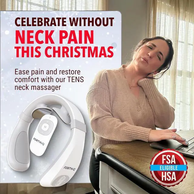 Alt view image 2 of 7 - Neck TENS Machine with Heat, Electric Neck Massager for Pain Relief, 15 Levels Deep Tissue Massage, Portable and Soothing, FSA-HSA Eligible