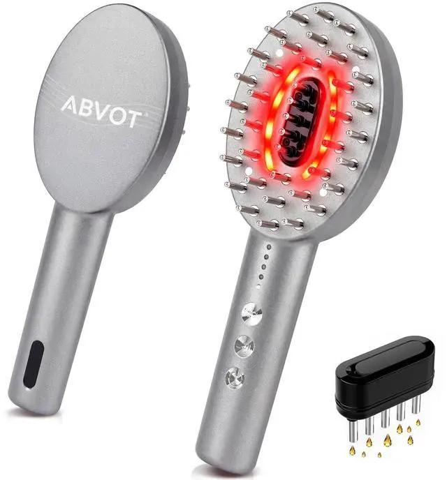 Main image of 3-in-1 Electric Scalp Massager Brush, Vibrating Scalp Massager Comb with Hair Oil Applicator for Scalp/Face/Body Relaxation, Portable Massager Tool for Home & Travel, Gift for Men & Women (Grey)