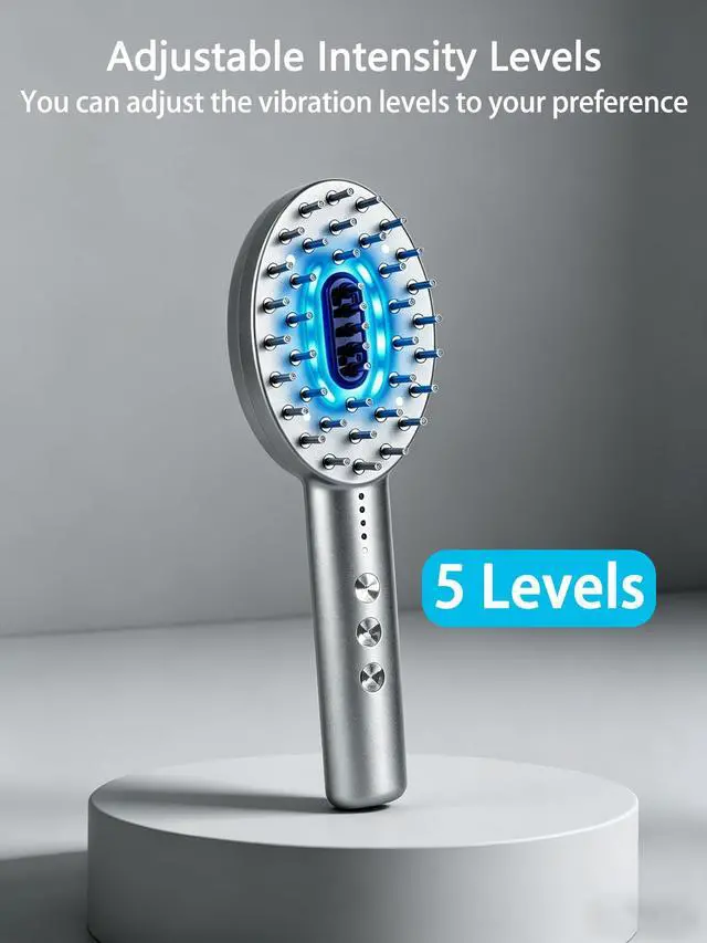 Alt view image 4 of 7 - 3-in-1 Electric Scalp Massager Brush, Vibrating Scalp Massager Comb with Hair Oil Applicator for Scalp/Face/Body Relaxation, Portable Massager Tool for Home & Travel, Gift for Men & Women (Grey)