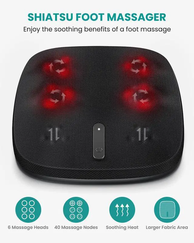 Alt view image 3 of 7 - Shiatsu Foot Massager with Heat, FSA Eligible Electric Kneading & Scraping Feet Massage Machine for Plantar Fasciitis Pain Relief, Home and Office Relax, HSA Eligible