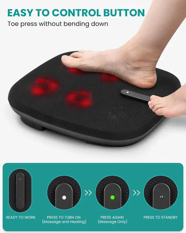 Alt view image 4 of 7 - Shiatsu Foot Massager with Heat, FSA Eligible Electric Kneading & Scraping Feet Massage Machine for Plantar Fasciitis Pain Relief, Home and Office Relax, HSA Eligible