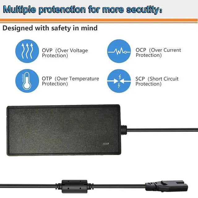 Alt view image 6 of 7 - 24V Foot Massager Charger for Cloud Massage Shiatsu Foot Massage Machine 9486098094, for Shiatsu Foot Massager Deep Kneading Machine with Heat Therapy Replace XH2400-2500 XH24002500