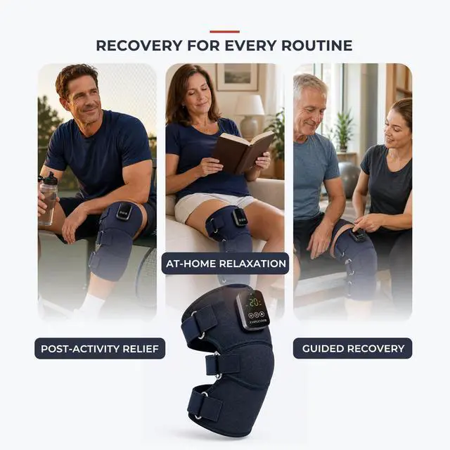 Alt view image 6 of 7 - Knee Massager with Heat and red Light Therapy, Vibration 3-in-1
