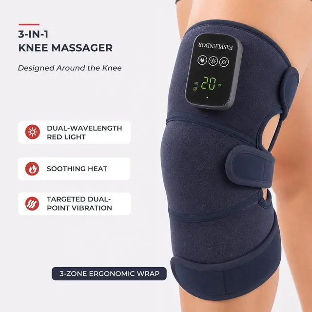 Alt view image 2 of 7 - Knee Massager with Heat and red Light Therapy, Vibration 3-in-1