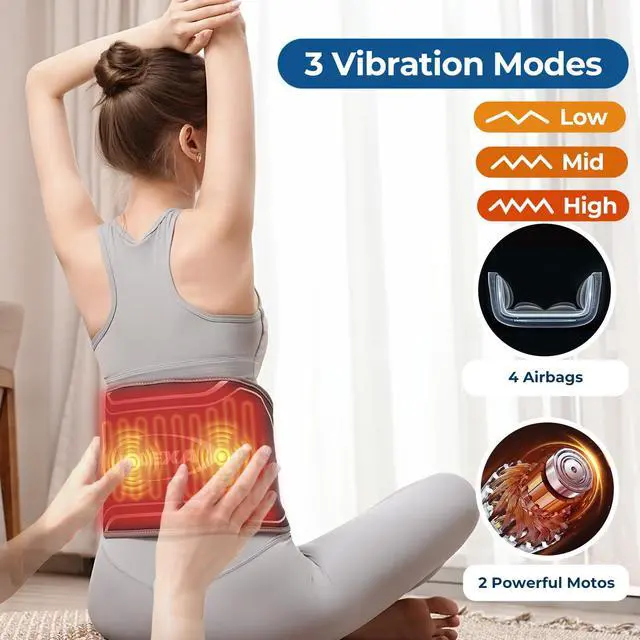 Alt view image 3 of 7 - 3D Airbag Heating Pad for Back with Auto-Inflatable Massage