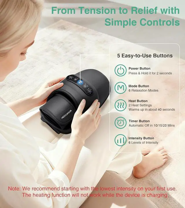 Alt view image 3 of 7 - Hand Massager, 2026 Upgraded, Hand Massager with Heat and Compression for Carpal Tunnel and Stiff Joints, Pain Relief from Wrist to Palm and Finger, Gifts for Women Men (Rechargeable)