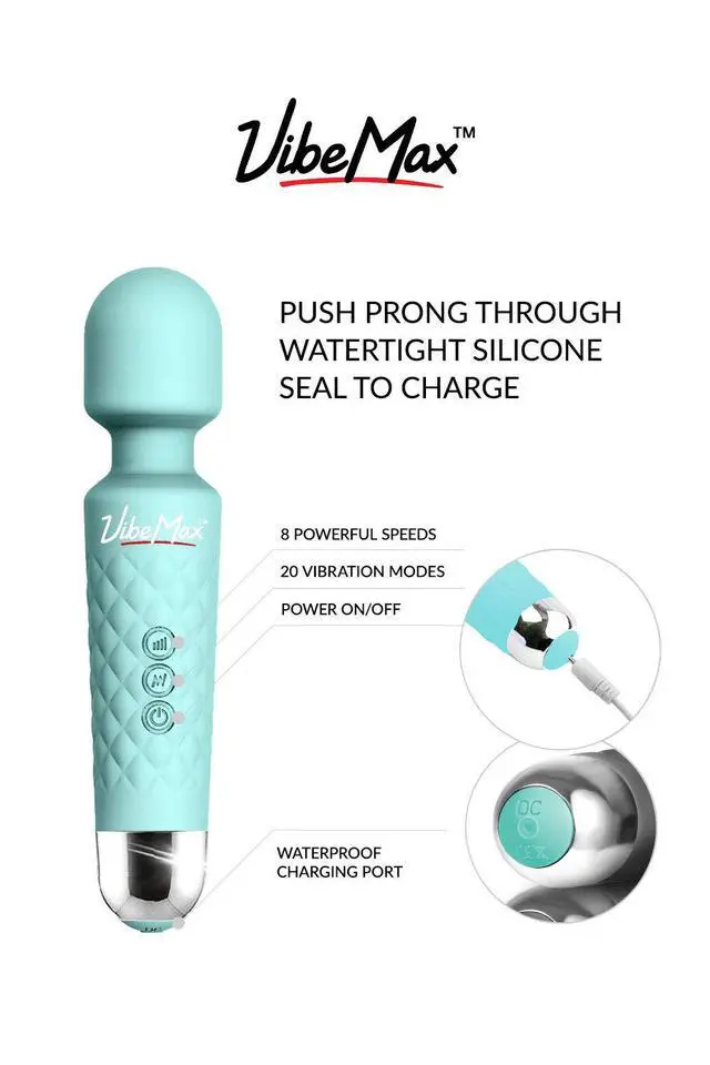 Alt view image 5 of 5 - Rechargeable Personal Massager - Powerful Multi Speed Vibration - Whisper Quiet - Waterproof - for Muscle Tension Relief in Neck, Back, Shoulders, Legs and Feet - Turquoise