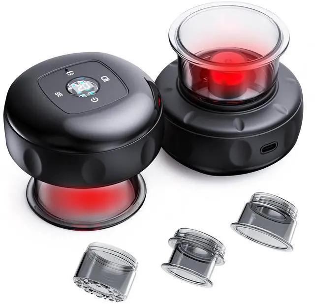 Main image of 2Pack 7-in-1 Electric Cupping Set, 12 Levels Cupping Kit Massage for Targeted Pain Relief, Knots, Aches, Muscle Soreness (Black&Black)