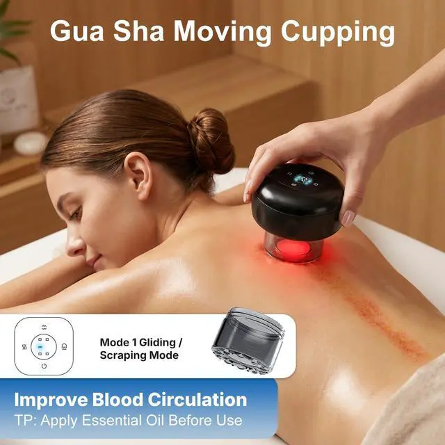 Alt view image 7 of 7 - 2Pack 7-in-1 Electric Cupping Set, 12 Levels Cupping Kit Massage for Targeted Pain Relief, Knots, Aches, Muscle Soreness (Black&Black)