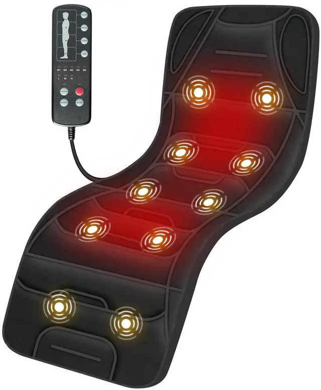 Main image of Full Body Massage Mat with Heat, Back Massager with 10 Vibration Motors, 4 Heating Zones, Foldable Relaxation Pad for 3 Adjustable Intensity Vibration Massage Only, Gift for Men Women