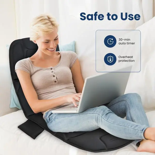 Alt view image 6 of 7 - Full Body Massage Mat with Heat, Back Massager with 10 Vibration Motors, 4 Heating Zones, Foldable Relaxation Pad for 3 Adjustable Intensity Vibration Massage Only, Gift for Men Women