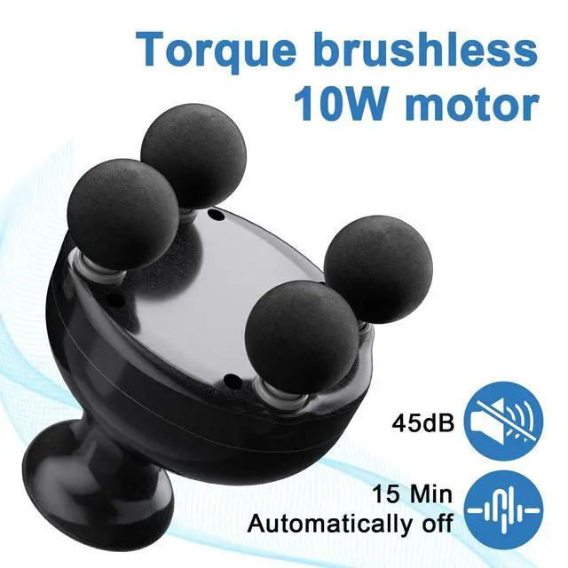 Alt view image 2 of 7 - 4 Heads Handheld Massage Gun Deep Tissue, Electric Body Massager, Percussion Muscle Massager for Easing Shoulder and Back Tension, with Reverse Thrust Function
