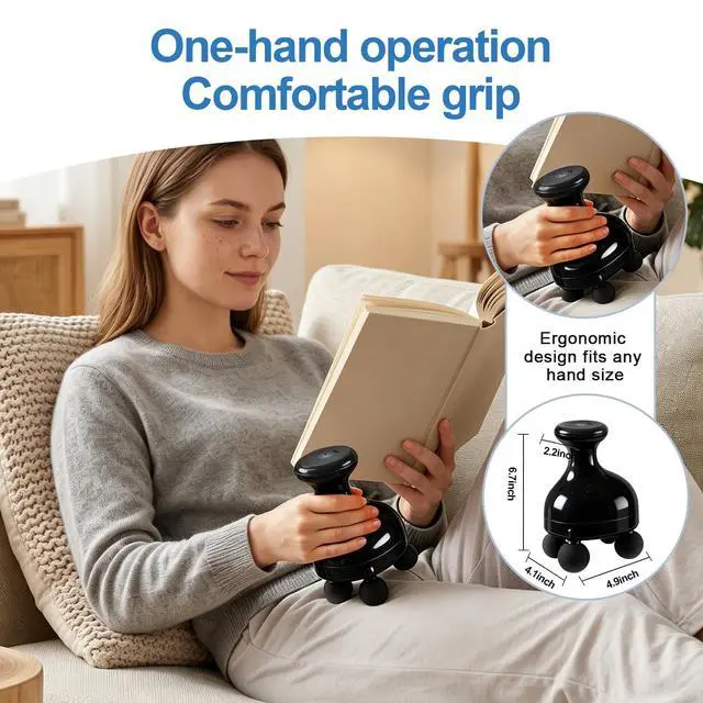 Alt view image 5 of 7 - 4 Heads Handheld Massage Gun Deep Tissue, Electric Body Massager, Percussion Muscle Massager for Easing Shoulder and Back Tension, with Reverse Thrust Function