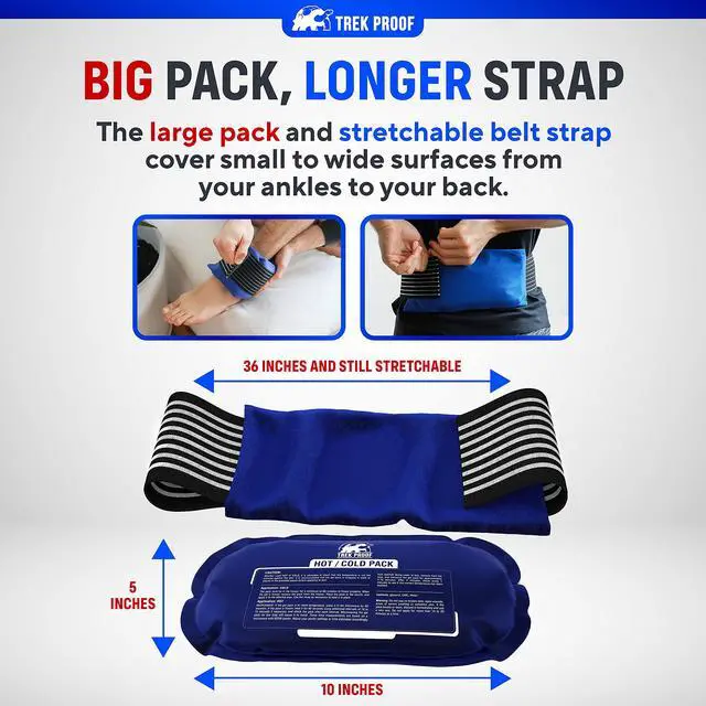 Alt view image 4 of 7 - Ice Packs for Injuries Reusable (3-Piece Set) Hot and Cold Ice Pack Therapy Gel Wrap Support Supports Recovery, Joint and Muscle Pain Knees, Back & More (3 Piece Set - Classic)